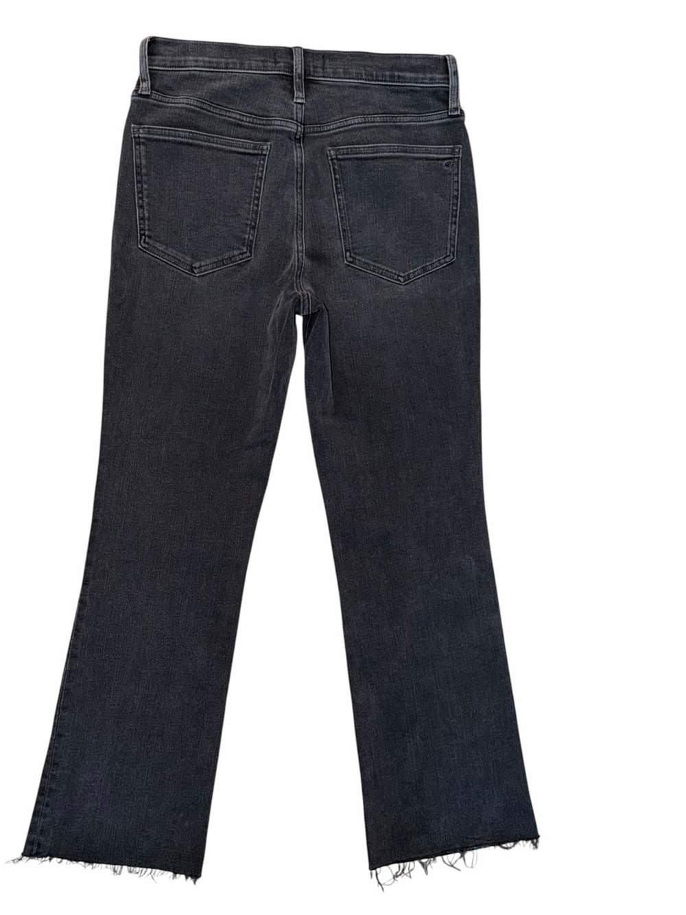 Madewell Mid-Rise Kick Out Crop Jeans Raw Hem Black Wash Women’s 28 - Picture 7 of 9